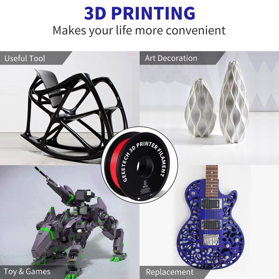 Geeetech PETG-Filament für FDM 3D-Drucker, 1,75 mm, Weiß, 1 kg Spule - Bild 3