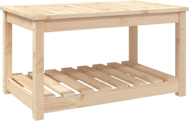 Yiwydaa Gartentisch aus massivem Kiefernholz in Beige, B/T/H: 82,5 x 50,5 x 45 cm - Bild 1
