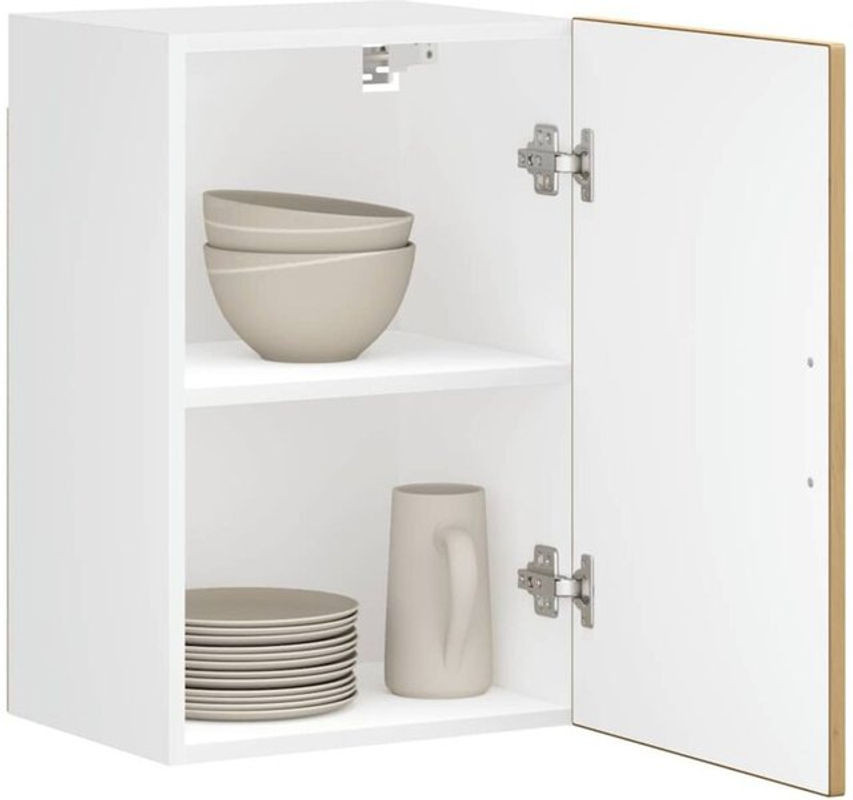 Vidaxl Küchen-Hängeschrank Porto in Eiche Natur und Beige aus Holzwerkstoff mit Drehtüren im modernen Design - Bild 1