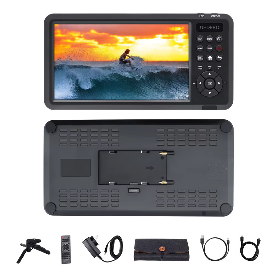 UNISHEEN 7-Zoll Video Capture Box mit 2 HDMI Kanälen, 1080p HD und 4k Unterstützung, Schwarz - Bild 5