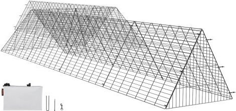 VEVOR Hühnertunnel Set aus Stahl in Schwarz, tragbares Freilaufgehege für Hühner, Enten und Kaninchen, B/T/H: 729 x 200 x 61,5 cm - Bild 1