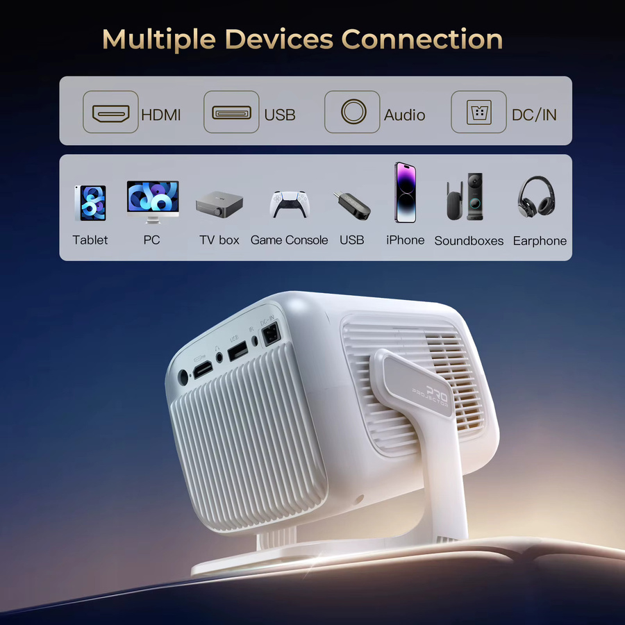 LynCast X3AQ Beamer Full HD Heimkino Projektor mit Android 11, 350 ANSI, Wifi6 und Bluetooth 5.4 in Weiß - Bild 6