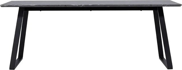 ebuy24 Malaga Esstisch mit Marmor-Dekor in Dunkelgrau und Schwarz - Bild 1