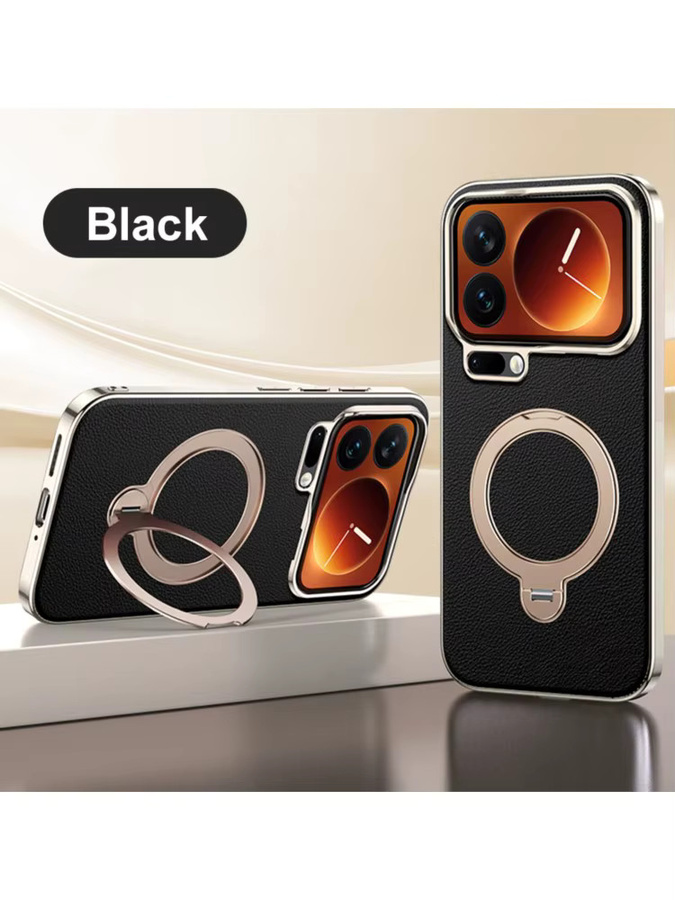 Stoßfeste TPU-Ledertasche mit 360-Grad-drehbarer Halterung für Xiaomi 17 Pro Max, 17 Pro und 17 in Orange - Bild 7
