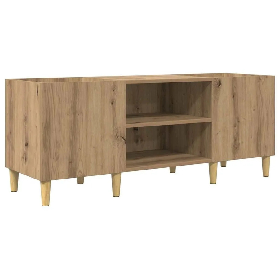 vidaXL Schallplattenschrank Artisan-Eiche in Braun mit Türen und Regalböden, B/T/H: 121 x 38 x 48 cm - Bild 2