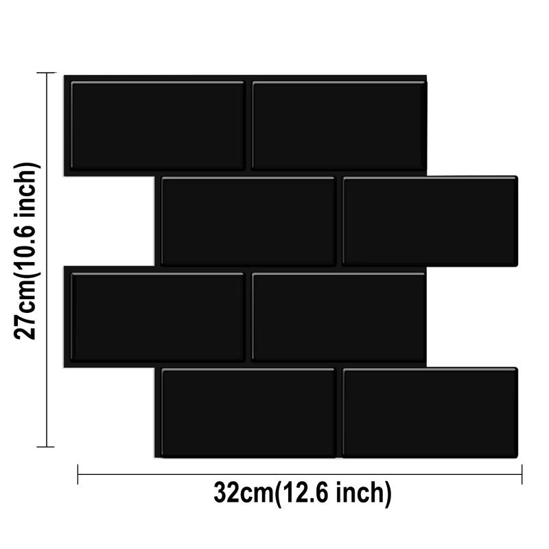 10 Stück Vividtiles 3D Ziegel Wandaufkleber aus Vinyl, wasserdicht und hitzebeständig für Küche und Backsplash - Bild 4