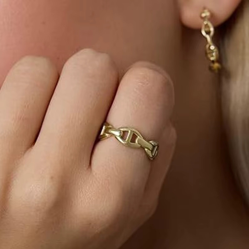 Ring 14K vergoldeter Edelstahl, Damen - Bild 1