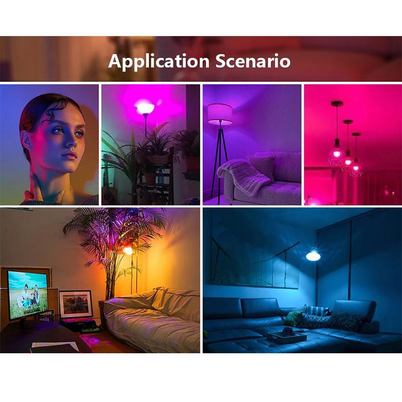 YJMP RGB LED Glühbirne E27 mit Fernbedienung, 9W dimmbare Mehrfarbige Glühbirne in Multicolour für Schlafzimmer und Party - Bild 6