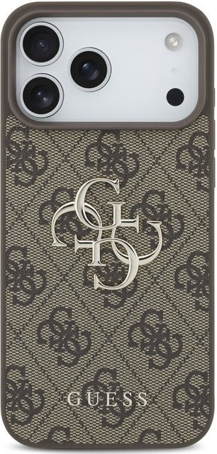 Guess 4G Big Logo Smartphone Hülle kompatibel mit iPhone 17 Pro und iPhone 18 Pro in Braun - Bild 1