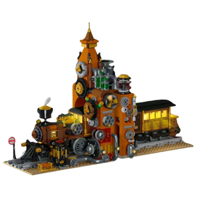 CETYL Retro-Dampfzug-Bauset Steampunk-Modell aus Kunststoff in Mehrfarbig als dekorative Buchstützen - Bild 7