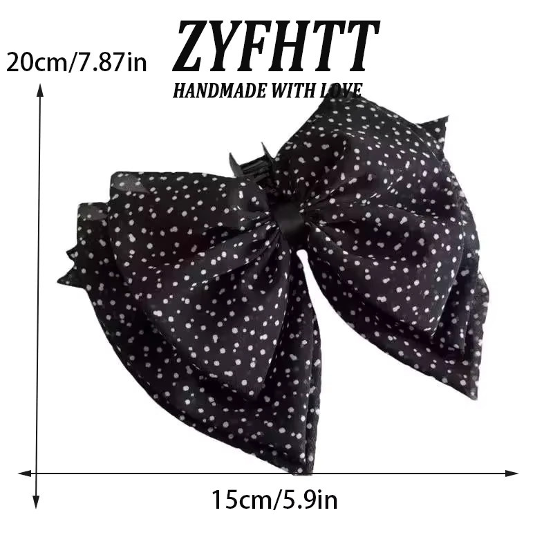 ZYFHTT Haarspange mit Schleife, Polka Dot Netz, Damen - Bild 2