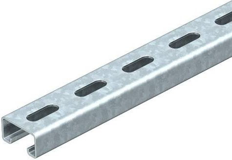 OBO Bettermann Montageschiene MS 22L in Silber, Länge: 3 m - Bild 1
