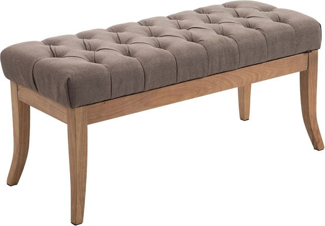 CLP Sitzbank Ramses im Chesterfield-Design mit Stoffbezug und Holzbeinen, Sitzhöhe: 46 cm - Bild 1