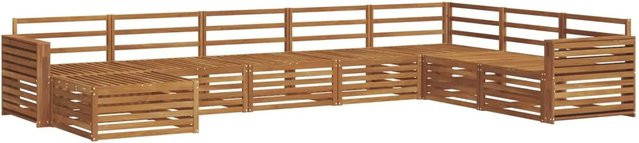 vidaXL Sofagarnitur 8-teilig aus Massivholz Akazie in Natur Braun im modernen L-Shape Design - Bild 1
