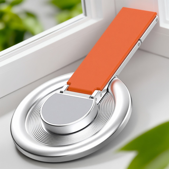 WSSHE Magnetischer Handyhalter für MagSafe mit 360-Grad-Rotation und Fingerring-Ständer in Orange - Bild 1