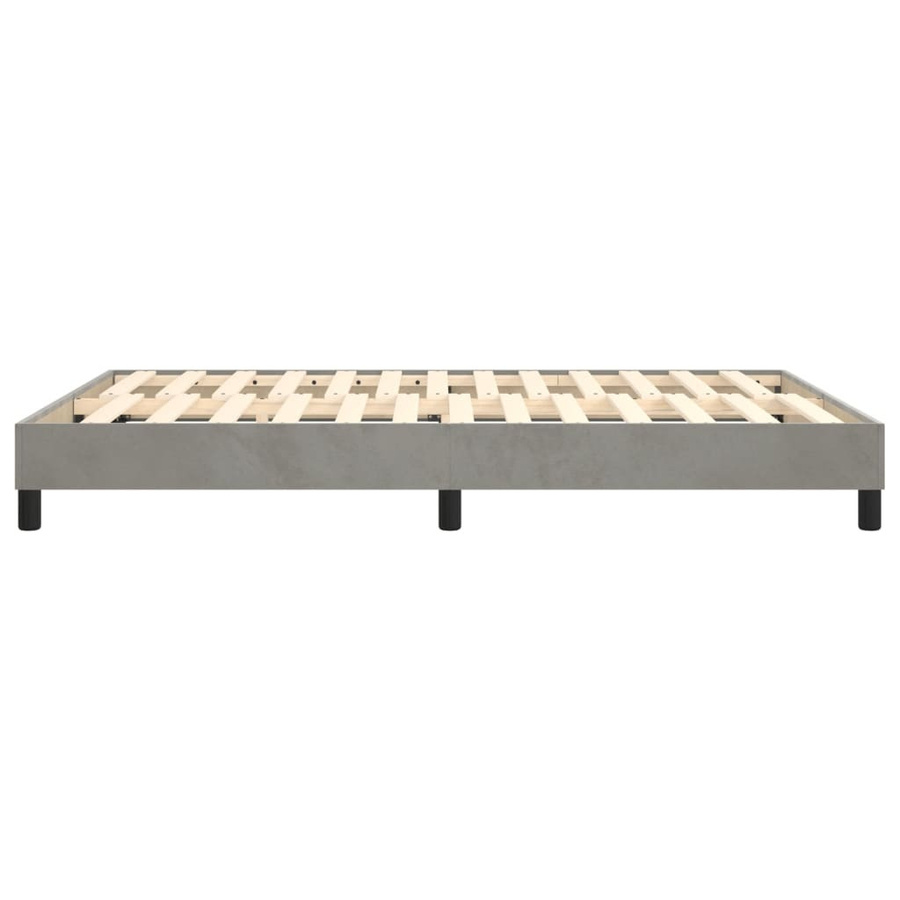 vidaXL Boxspringbett aus Samt in Hellgrau, B/T/H: 140 x 200 cm - Bild 3