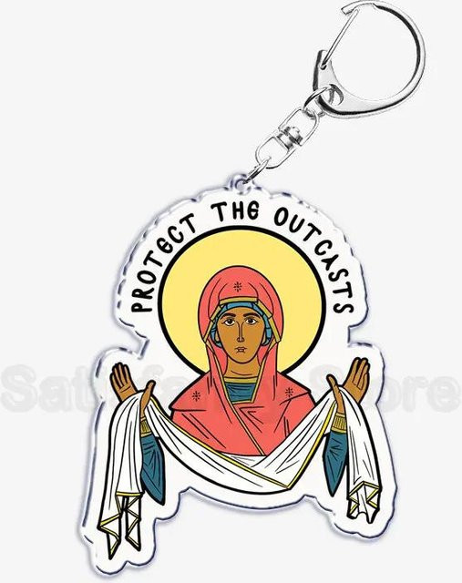 CHIC STUDIO Schlüsselanhänger, Jesus-Icon, Kreuz, Schwarz, Unisex - Bild 1