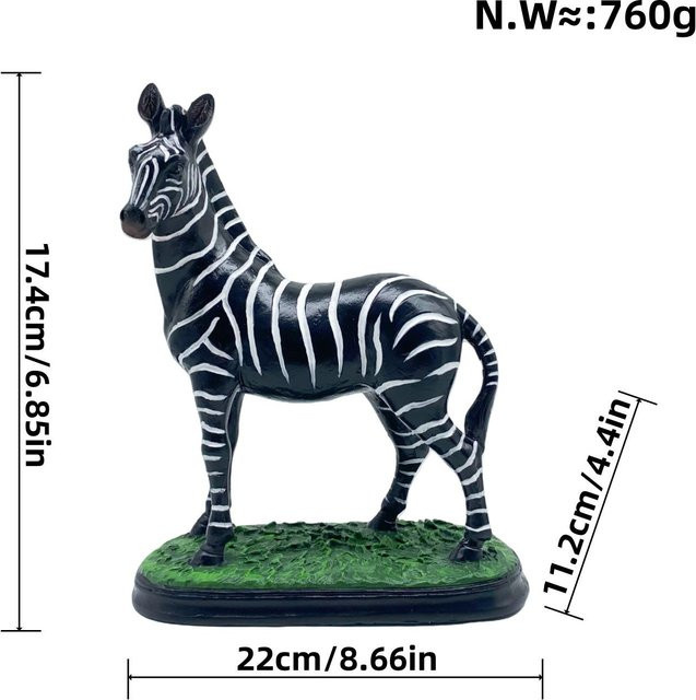 Yiran Furniture Zebra Ornament aus Harz in Schwarz-Weiss für Wohnzimmer und Arbeitszimmer - Bild 1