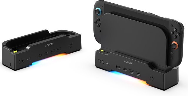aolion Kühlbasis NGC HUB Wandmontierte Halterung für Nintendo Switch in Schwarz - Bild 1