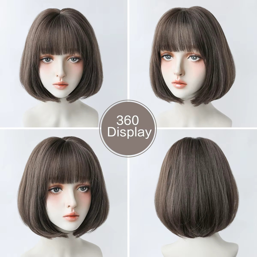 7JHH WIGS Perücke, braun, kurz, glatt, Damen - Bild 3