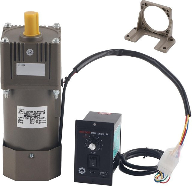 Neoglint Einphasiger Asynchroner Getriebemotor mit einstellbarer Geschwindigkeit, 90 W, 220 V AC, Grau - Bild 1