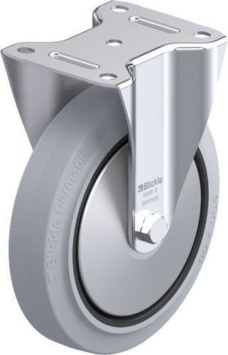 Blickle Bockrolle B-POEV 200R-SG-FA aus verzinktem Stahl mit Rad-Durchmesser 200 mm und einer Tragfähigkeit von 400 kg in Grau und Schwarz - Bild 1