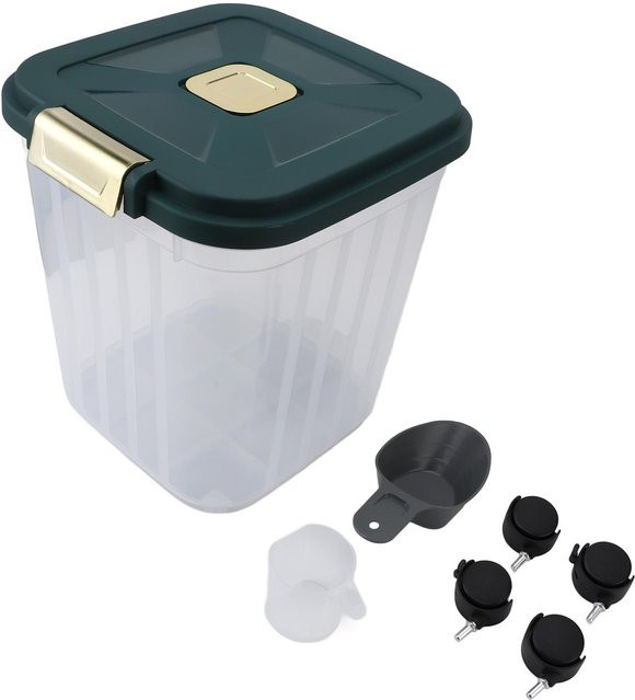 Aimo Reislagerbehälter aus Kunststoff, transparent, 50 l, luftdicht und staubdicht mit Rollrad - Bild 1