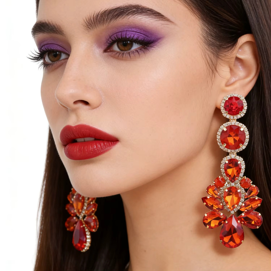 sehuoran Ohrringe, Statement-Kristall, Strass, Damen - Bild 1