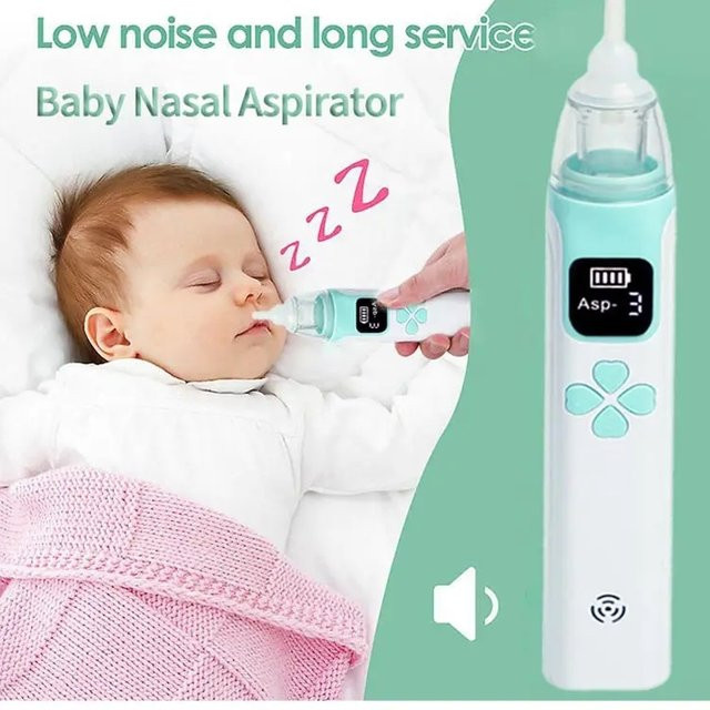 Elektrischer Baby Nasensauger mit wiederaufladbarem Akku in Pink und Weiß für eine professionelle Nasenreinigung - Bild 1