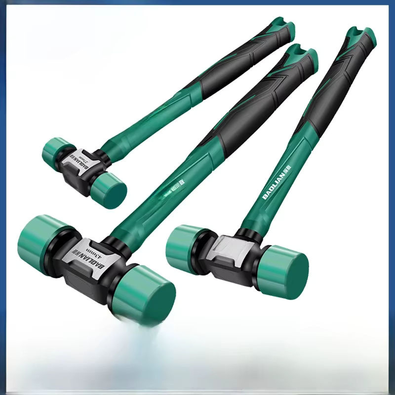 TELEHILL Multifunktions-Doppelkopf-Installationshammer in Grün mit 27 mm, 36 mm und 43 mm Köpfen, rutschfester Gummi-Montagehammer für professionelle Arbeiten - Bild 7