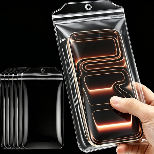 BAPPSUS Wasserdichte Handyhülle Universal Transparent Regenfeste Schutzhülle für iPhone 15 16 17 Samsung und Xiaomi - Bild 1
