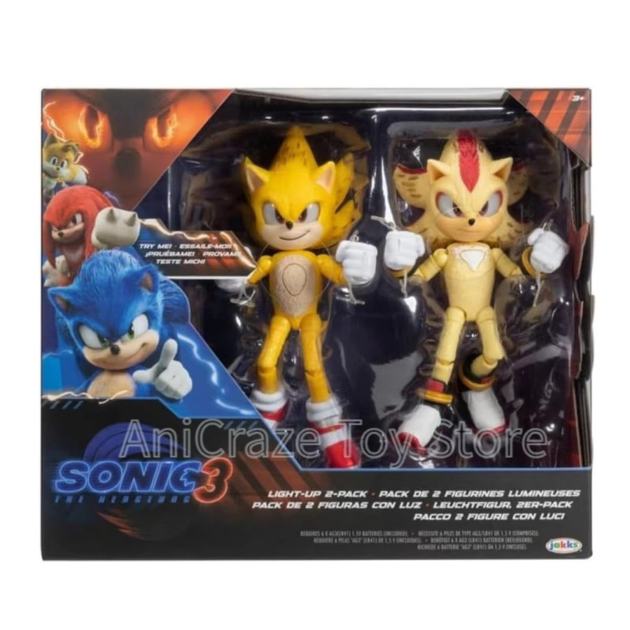 Bandai Sonic The Hedgehog Super Sonic Super Shadow Actionfiguren-Set, mit Licht, bewegliches Modell, ab 3 Jahren - Bild 3