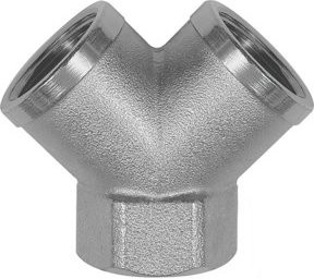 Riegler 2-fach Verteiler aus vernickeltem Messing mit G 1/8 IG Anschluss und 2 x G 1/8 IG Abgängen in Silber - Bild 1