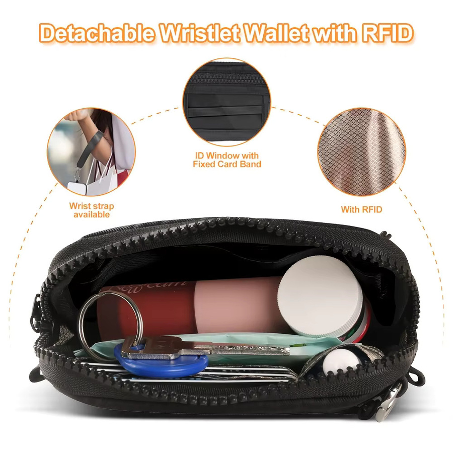 Multifunktionales verstellbares Crossbody-Telefonband aus Nylon für Handyhüllen, Karten und Reisepass in Blau und Schwarz - Bild 4