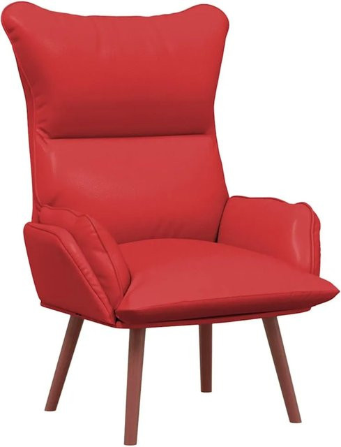 vidaXL Relaxsessel Rot aus Kunstleder mit Metallrahmen und Armlehnen, B/T/H: 69 x 74 x 93 cm - Bild 1