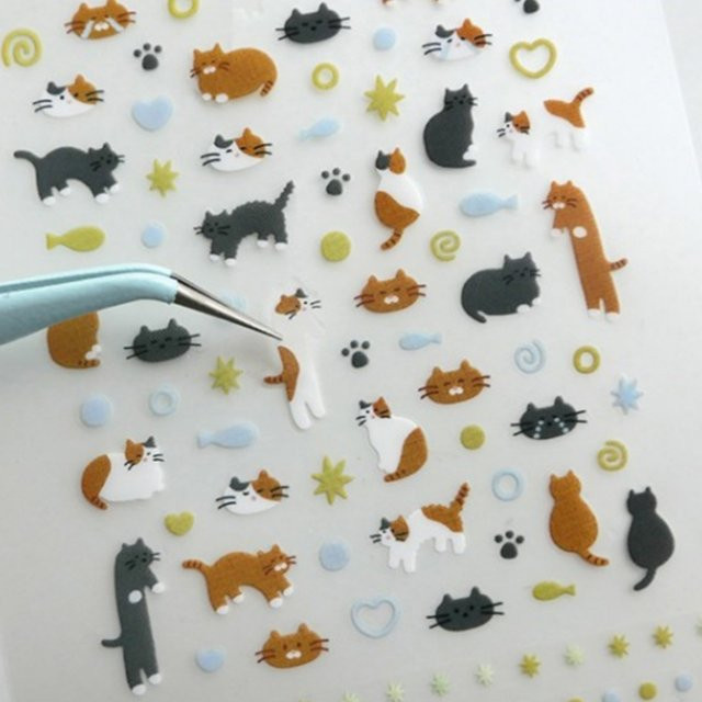 Suatelier Mini Katzen Deko PVC Aufkleber für Scrapbooking und Journaling, Mehrfarbig - Bild 1