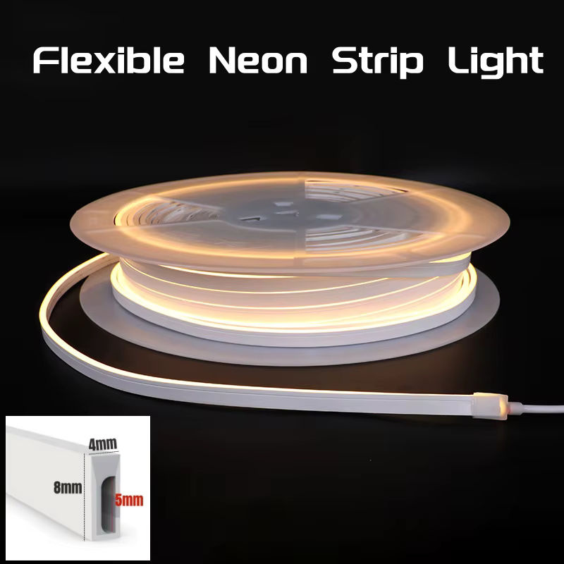Khelse LED-Neonstreifen Multicolor, superdünner Neon Flex Silikonschlauch, DC12V, wasserdicht und selbstklebend, Maße: 4 x 8 mm - Bild 2