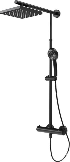 Schulte ExpressPlus Duschsystem Rain Classic mit Thermostat in Black Style, eckig, schwarz, H x B x T: 155,4 x 43,4 cm - Bild 1