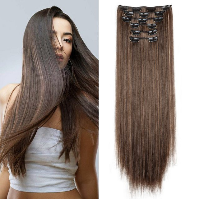 WIGSIN Haarverlängerung Synthetisch, 24 Zoll, Glatt, 6 Teile, Damen - Bild 1