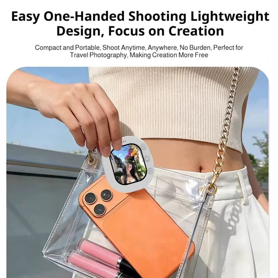 ILEPO Smartphone Selfie Bildschirmmonitor mit LED-Display und Clip-Halterung für die Rückkamera in Weiß - Bild 3