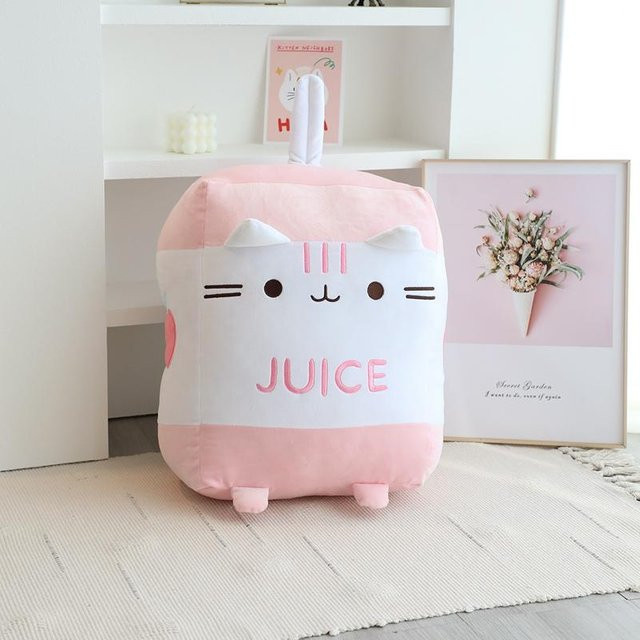 Linyi toy Cartoon Katze Milchflasche, Plüschtier, Rosa / Pink - Bild 1