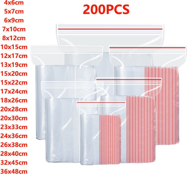 Transparente Ziplock-Beutel aus Kunststoff mit Reißverschluss zur Lebensmittelaufbewahrung - Bild 1