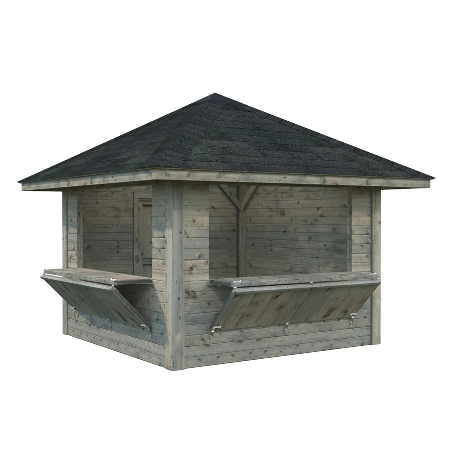 Marktstand Palmako Bianca Set 105 aus Fichtenholz in Grau mit Pyramidendach, B/T/H: 300 x 300 x 319 cm - Bild 2