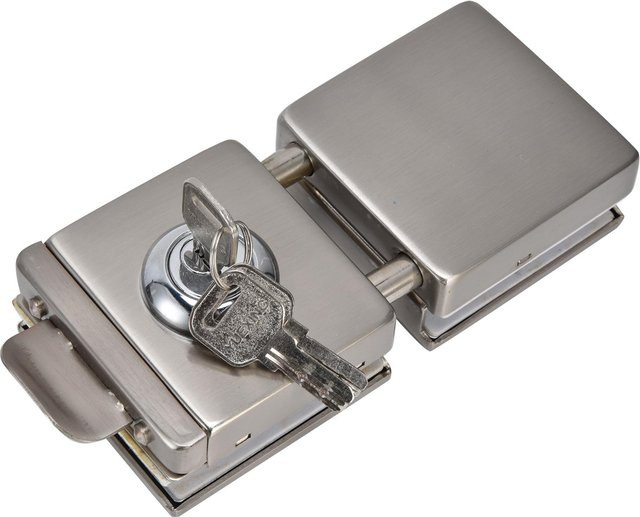 KONNWEI Glastürschloss aus hochfestem Edelstahl in Grau/Silber mit 3 Schlüsseln - Bild 1