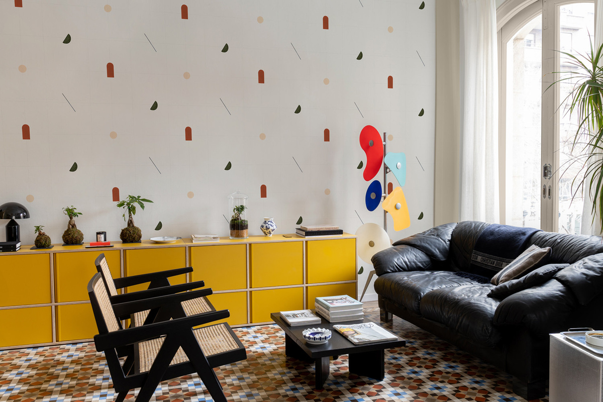 Coordonne Tapete Shape Study mit geometrischem Bauhaus-Motiv in Creme - Bild 2