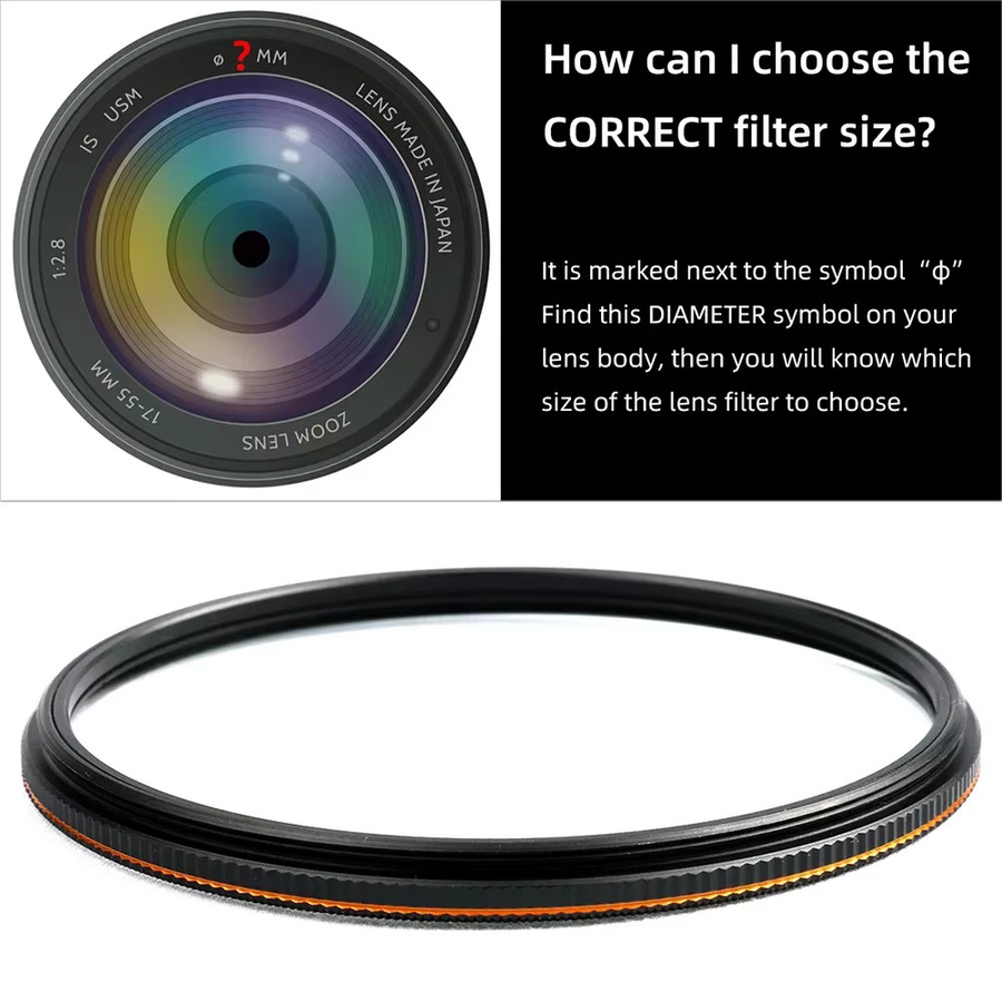 Lightdow 6 in 1 Kameraobjektivfilter Set in Schwarz mit UV, CPL, FLD und ND Filtern für Canon und Nikon Objektive - Bild 4