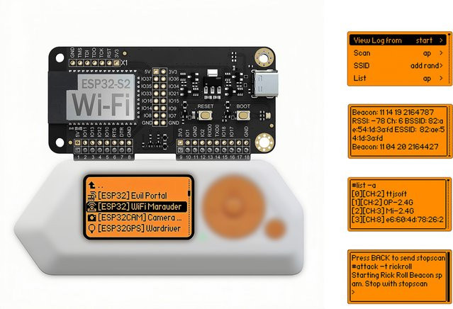 Flipper Zero Wi-Fi Devboard Kit mit Marauder-Firmware in Schwarz inklusive Prototyping-Board, Anschlusspins und Jumper-Kabeln - Bild 1