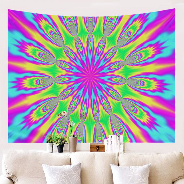 VIKAMA Wandteppich mit Cyberpunk-Grafikprint in Multicolour, moderner abstrakter Textil-Wandteppich für Wohnzimmer, Schlafzimmer und Büro - Bild 1