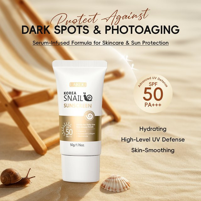 LAIKOU Snail Sunscreen SPF50 PA+++, 50g, Unisex - Bild 1