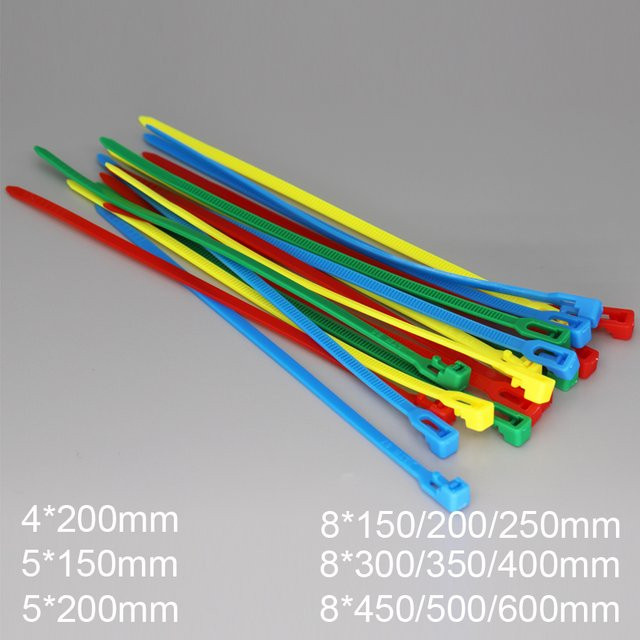 Wiederverwendbare Kabelbinder aus blauem Nylon-Kunststoff mit abnehmbarem und lösbarem Riemen als Wickelklemme - Bild 1
